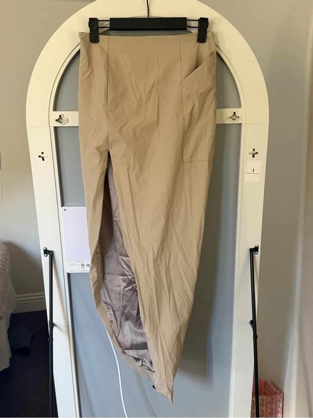 F PROJECT Asymmetric Khaki Maxi Skirt | Size M | High Slit